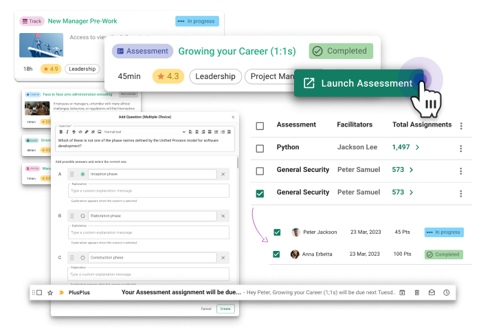 Assessment features